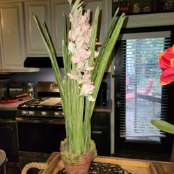 Potted Artificial Flower Greenery Gladiolus Iris