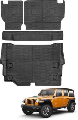 All weather floor mats 2021-2024 Jeep Wrangler JL 4 Door 4XE(Plug-in Hybrid),