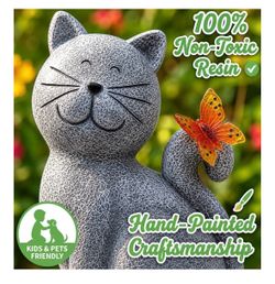 Solar cat with butterfly