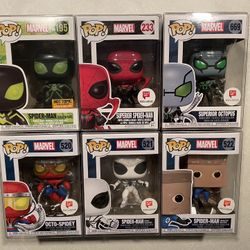 Spiderman Funko Pop Set *MINT* Hot Topic Walgreens Exclusive Marvel 867 with protectors Peter Parker Fantastic Four