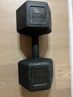 60 LB Rubber Hex Dumbbell