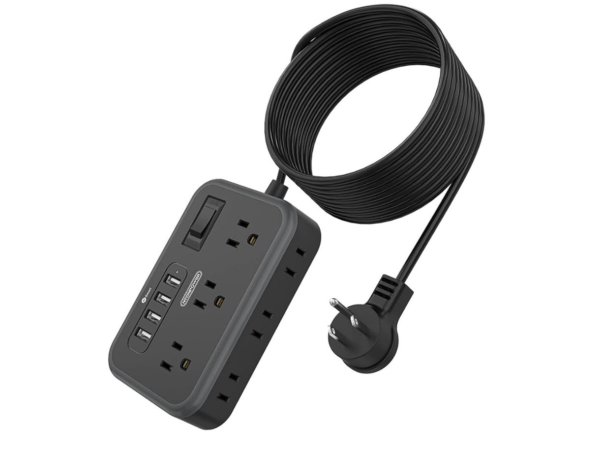 Power Strip with 4 USB Ports, Extension Cord 15 Ft