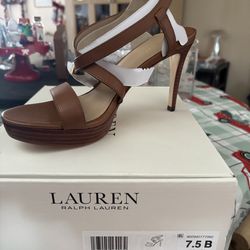 Cute summer heels, Ralph Lauren Leather Heels 7.5