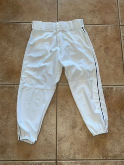 White baseball pants piped with Black Youth XL Alleson Athletic NWOT