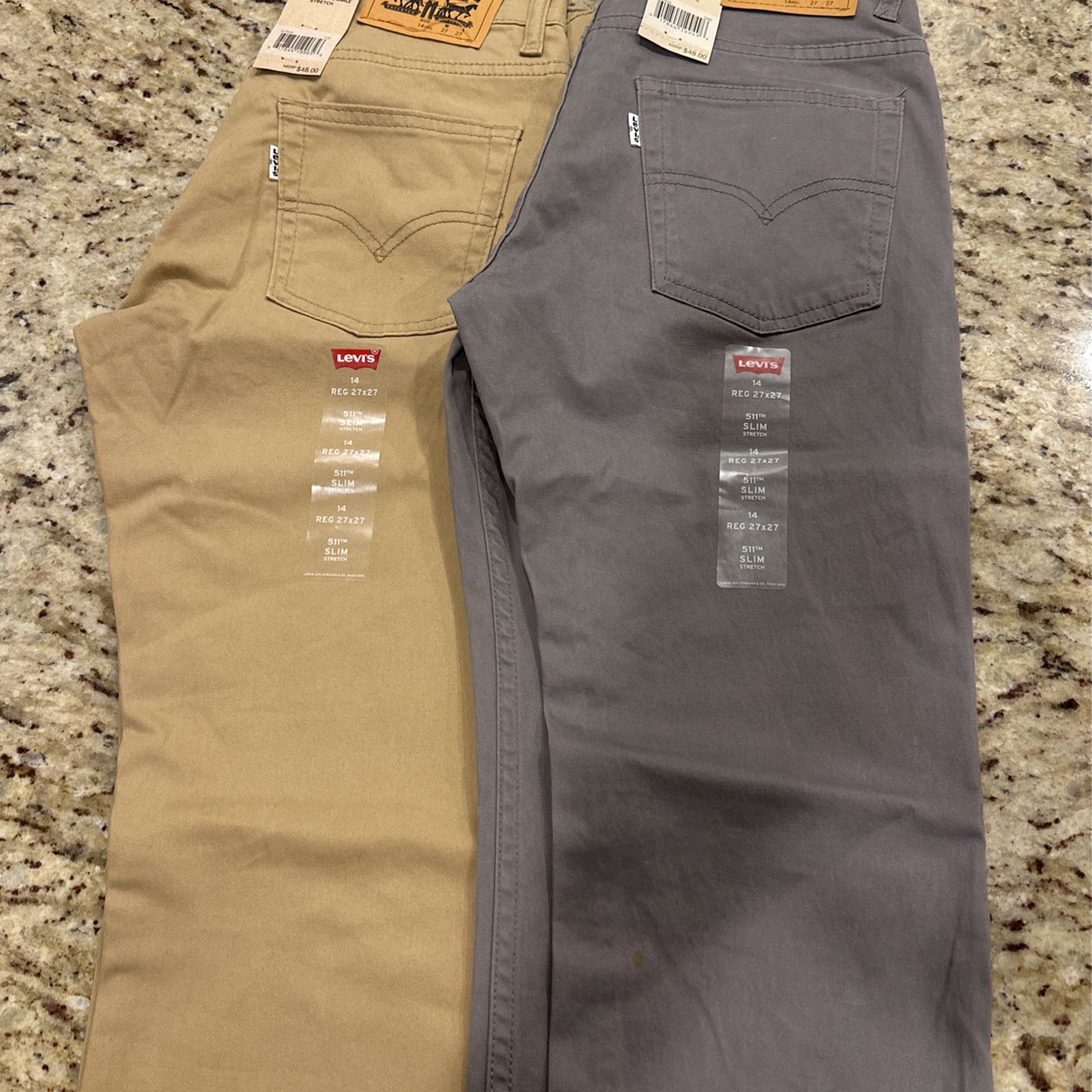 2 Pair boys’ Levi Super Soft 5 Pocket Pants Size 14