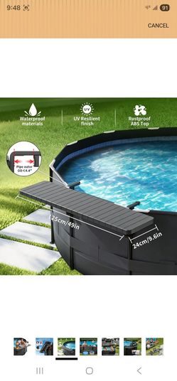 Pool Shelf / balcony or deck railing shelf (gray)