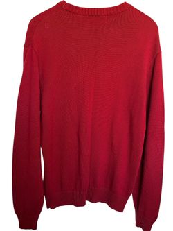 Oscar De La Renta Red Sweater Men’s L Cable Knit Long Sleeve Preppy 