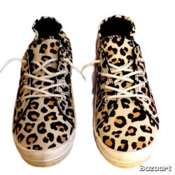 Canvas Casuals Slip On Leopard Shoes Size 8.5 / 9 Large