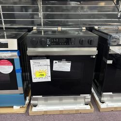 Stove, Samsung Slide In Stove With Warranty 