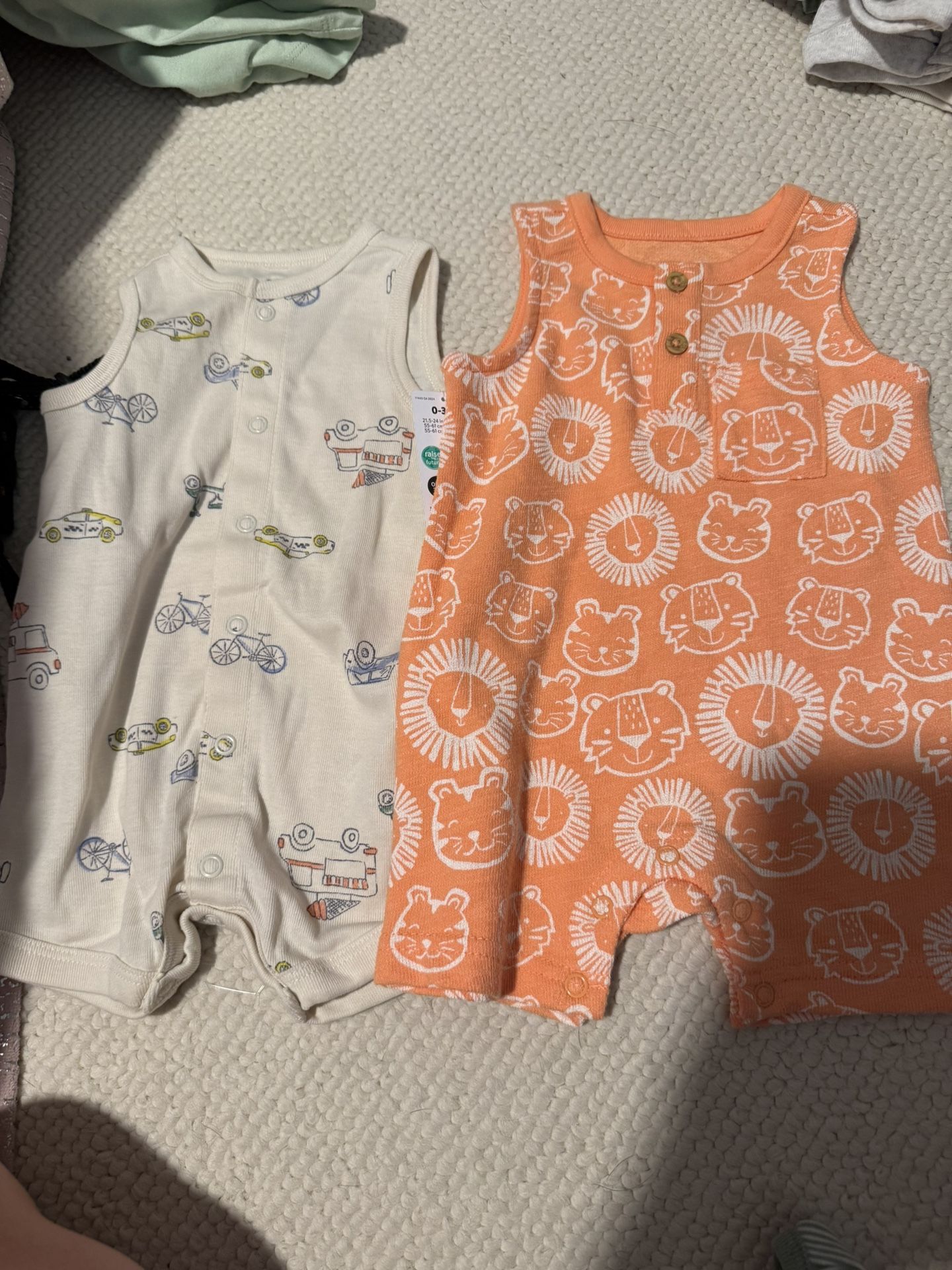 Lot Of 2 Baby Boy Onesie Romper Size 0-3 Months