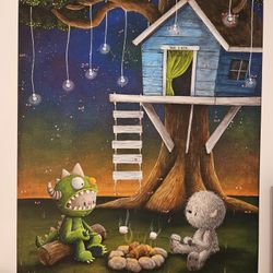 Fabio Napoleoni Canvas Print "Campfire Chat"