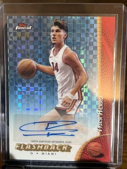 2024 Topps Finest Tyler Herro Blue X-Fractor Auto /99