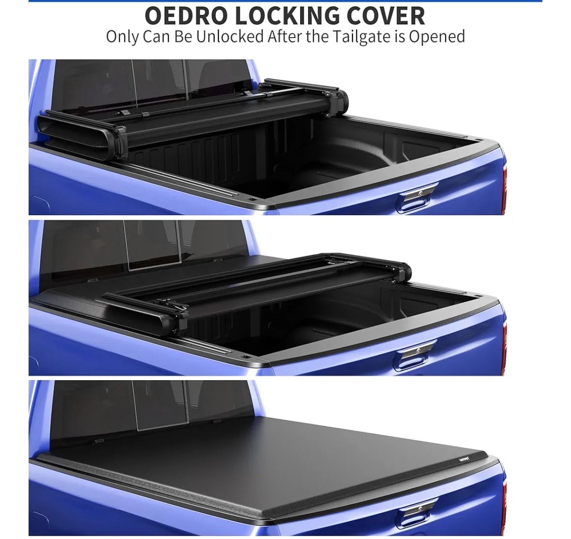 OEDRO 2016-2023 Toyota Tacoma Tri-Fold Bed Cover