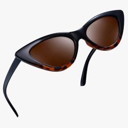 Black+Brown Cat-eye Sunglasses