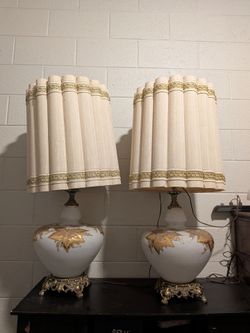 Vintage 40” Carl Falkenstein Hollywood Regency Table Lamp 054 Night Light MCM