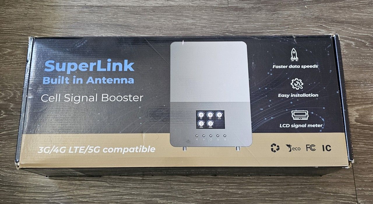 Sunford SuperLink Cell Signal Booster 3G/4G LTE/ 5G Compatible LCD Signal Meter Cell Signal Booster