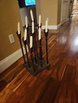 Antique Heavy Candle Holder Cast Iron