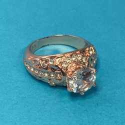 Ring, Rose Gold Plated Stainless Steel, Size 7