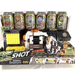 Brand New In The Package (Zombie-X Shot) Nurse Desk And Dart Target Can Blaster. Retails for $75.
