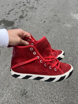 Off White Shoes Red Suede Size 11.5 Size 42 Nike Designer Virgil Yeezy Jordan