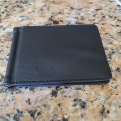 Saffiano Leather Wallet With Money Clip 