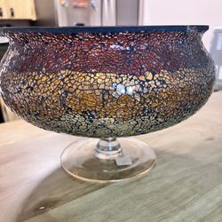 Partylite Siena Lights Crushed Mosaic 3 Wick Candle Holder