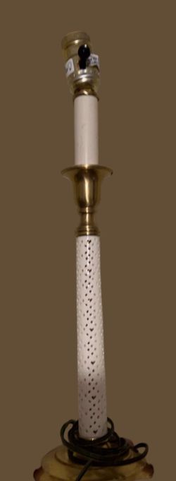 Vintage Laura Ashley Brass Table Lamp / Midcentury MCM Lamp White