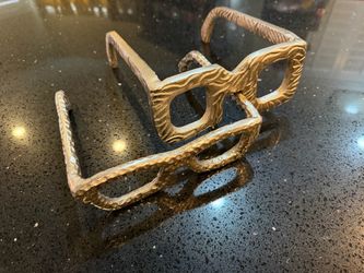 Vintage-Inspired Silver Metal Eyeglasses Sculptures / Tabletop Decor (Made in India)