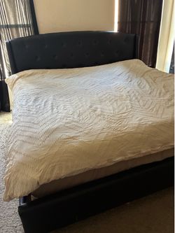 Black King Size Tufted Bed Frame – $100