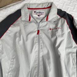 New Unused Mens Grey Champion Jacket And Pants Size Medium Ex Cond
