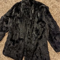 Ashley Stewart Rabbit Fur Coat 2x 
