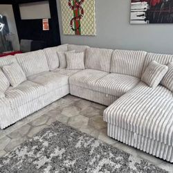 POP-UP SLEEPER BRAND NEW BEIGE CORDUROY SECTIONAL WITH STORAGE SAME DAY DELIVERY 