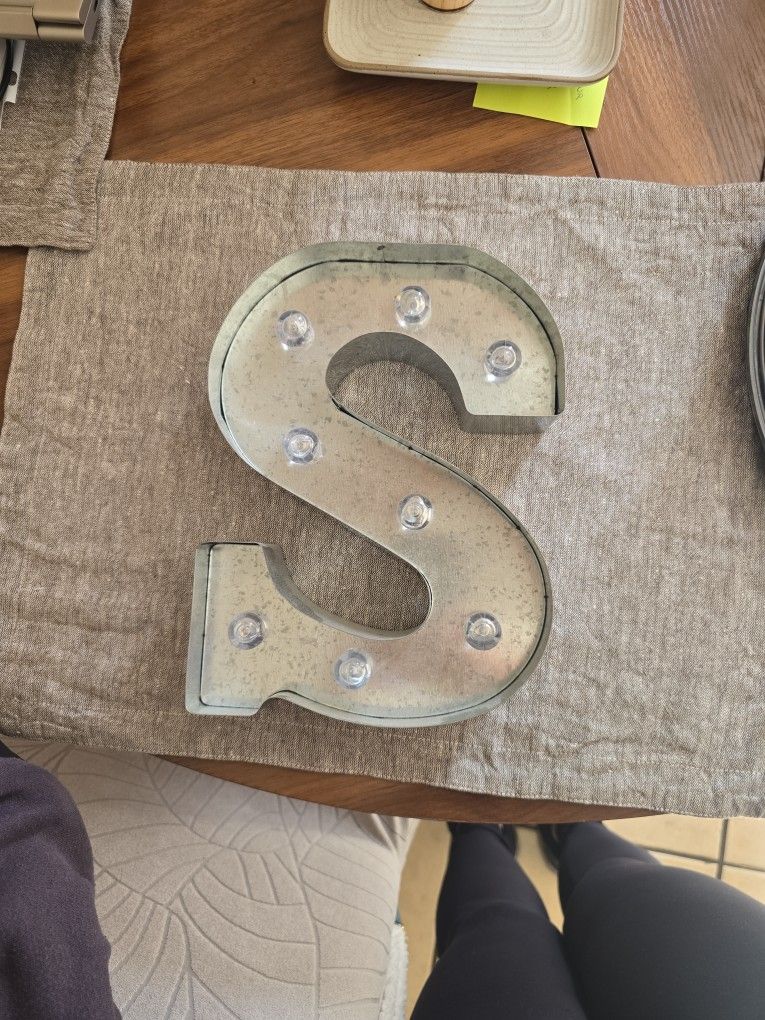 Silver Metal Marquee Letter Light Up