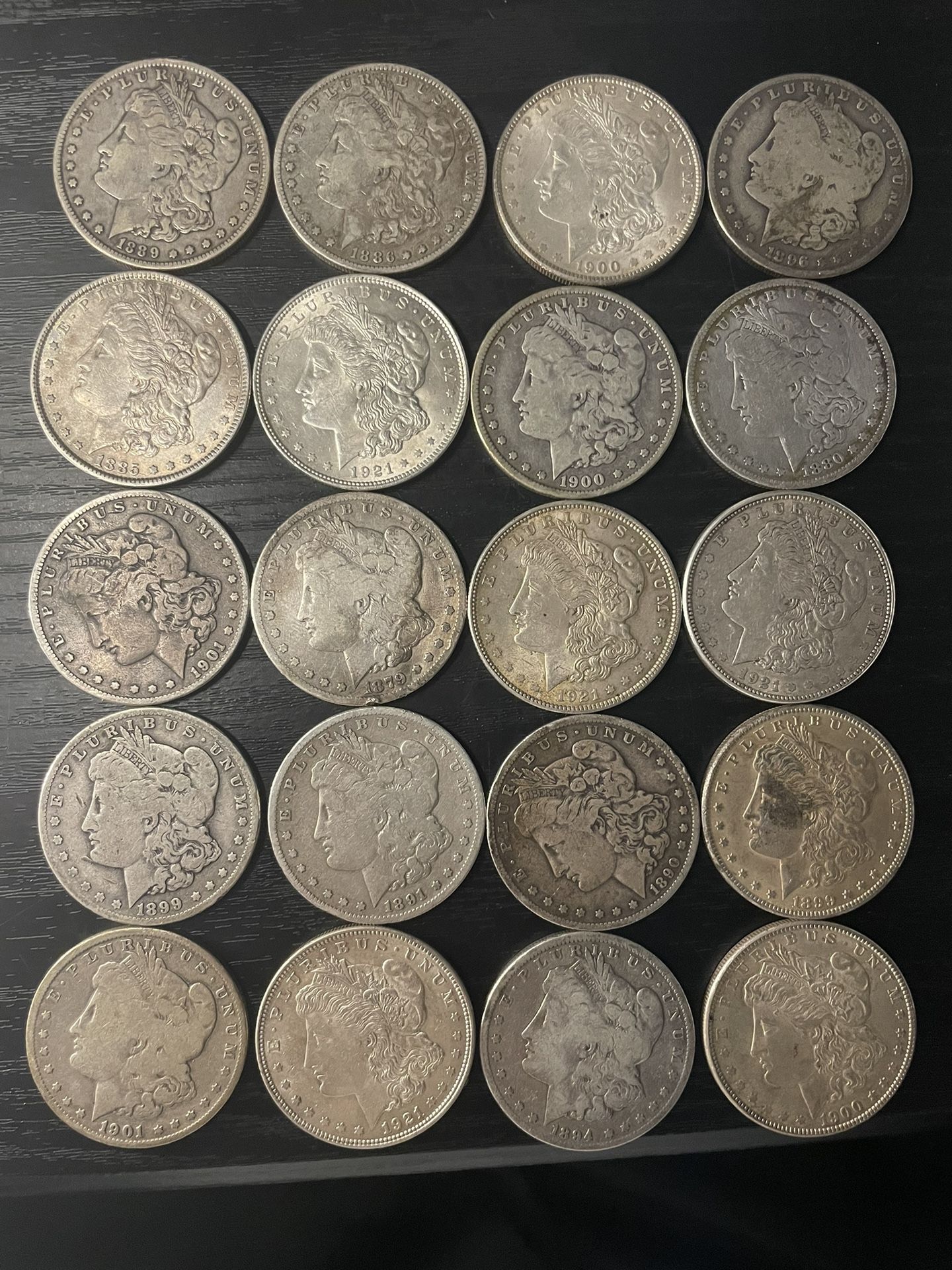 Lot Of 20 Morgan's Various Years, Mints and Condition 