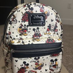 2021 Tattoo Mickey & Minnie Mouse Loungefly Mini Backpack