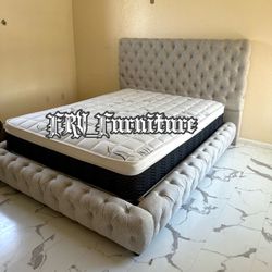 New Queen Bed Frame With Mattress 