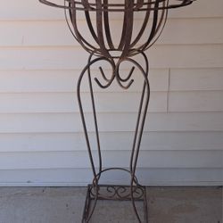 Large, Rustic Tall Plant Stand, Planter, Wrought Iron Metal, Yard Garden Patio Decor