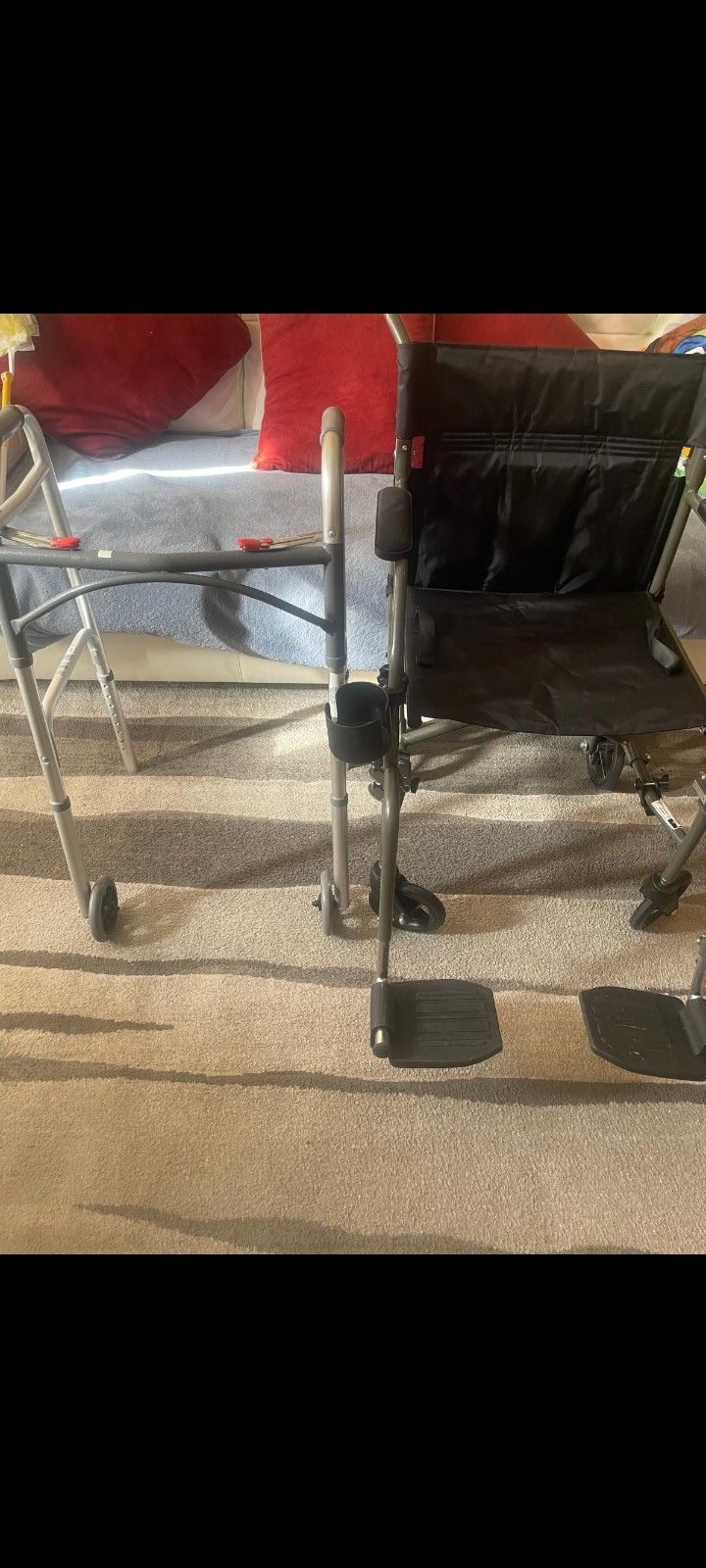 wheelchair walker and portable toilet