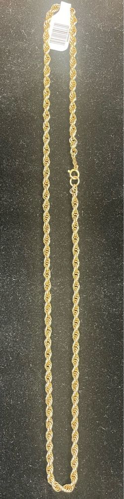 14k gold 21in rope chain with a circle clasp