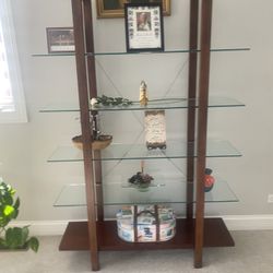 Modern Glass Shelves/ Book Case 60” Tall 12”” Depth35”Wide 