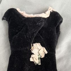 Vintage Black Velvet Barbie Dress 
