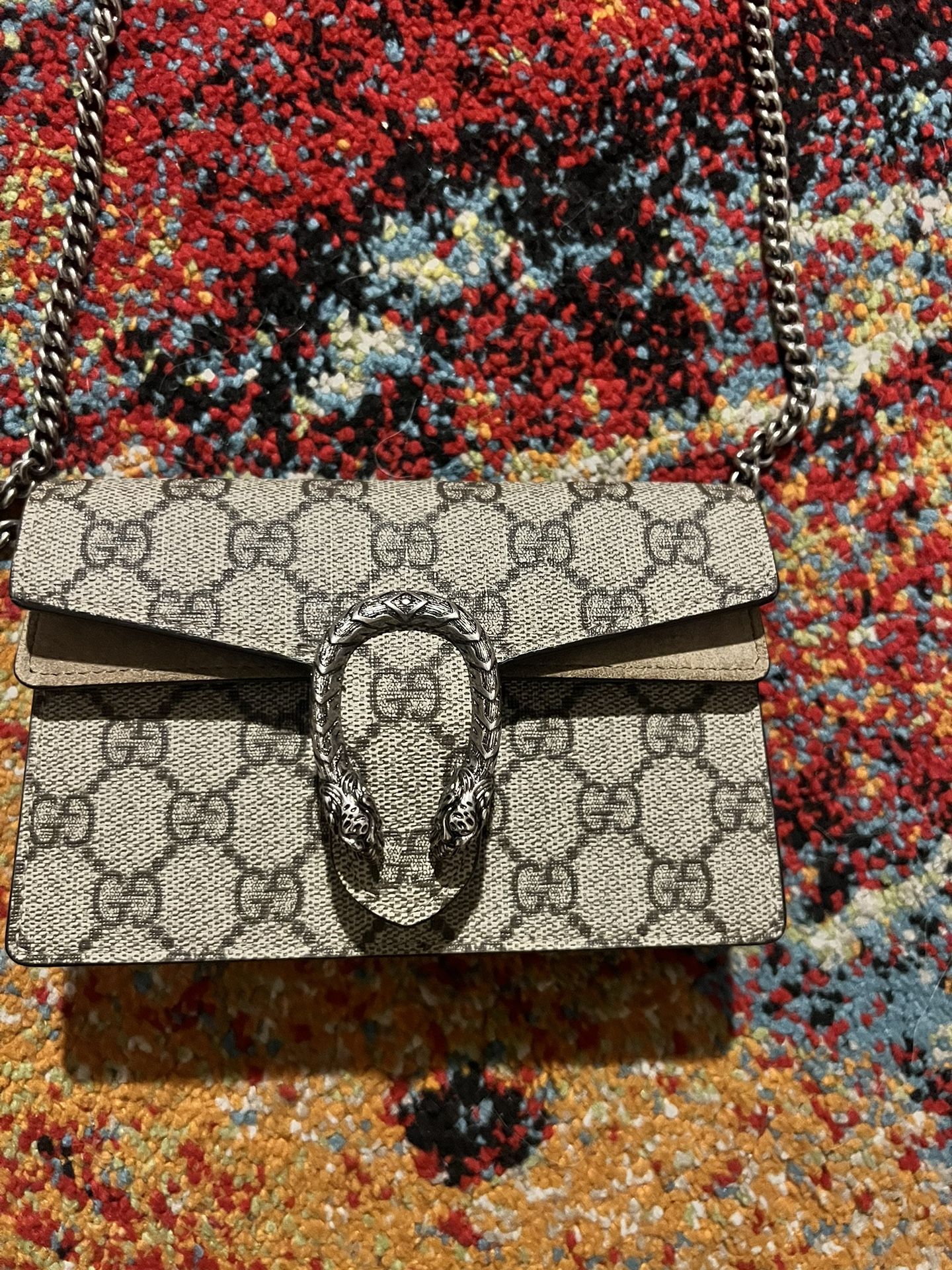 Dionysus GG Supreme Super Mini Crossbody Bag in Multicoloured - Gucci