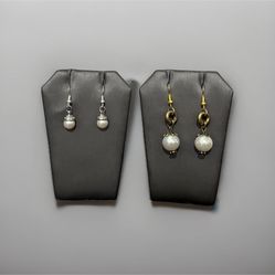 Faux Pearl Earrings Unique Designs Affordable Handcrafted Jewelry Lot Of 2