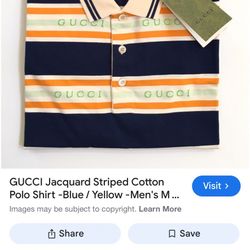 Gucci Jacquard Striped Cotton Polo Shirt