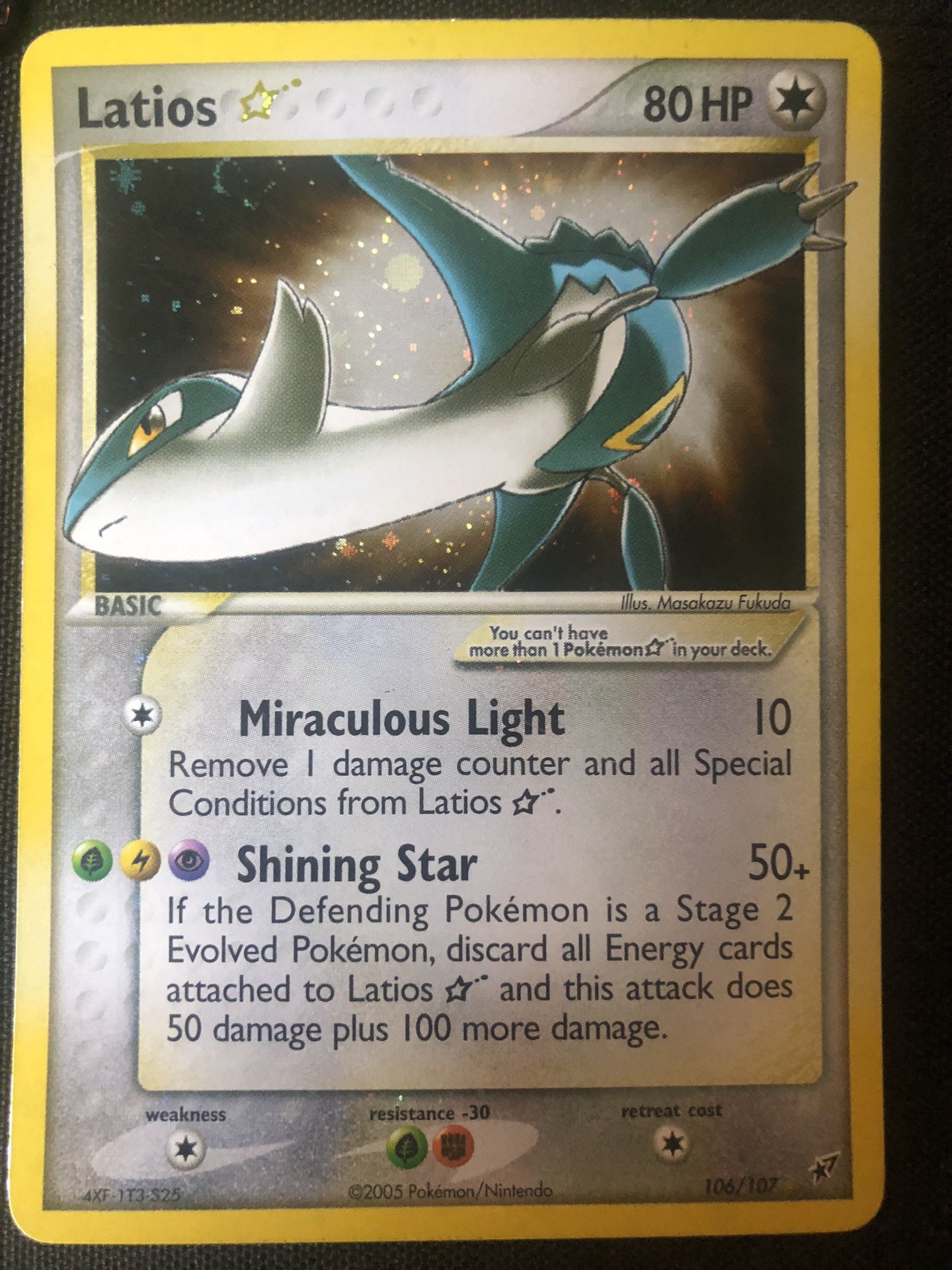 Pokemon EX Deoxys Latios Gold Star Holo 106/107 Good Condition HOLOGRAPHIC