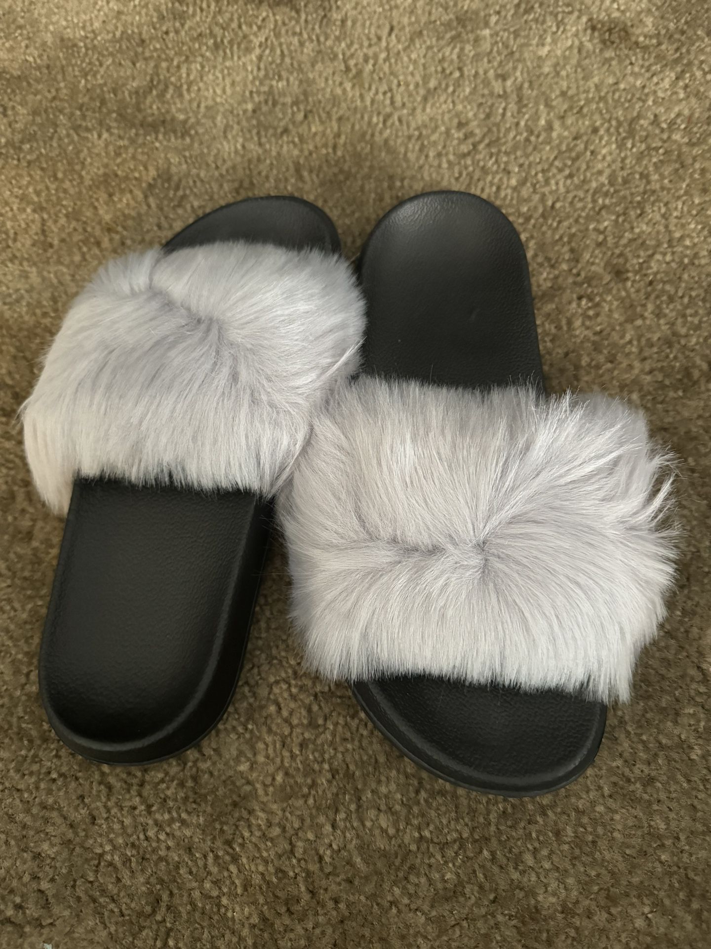 Gray Furry Slides