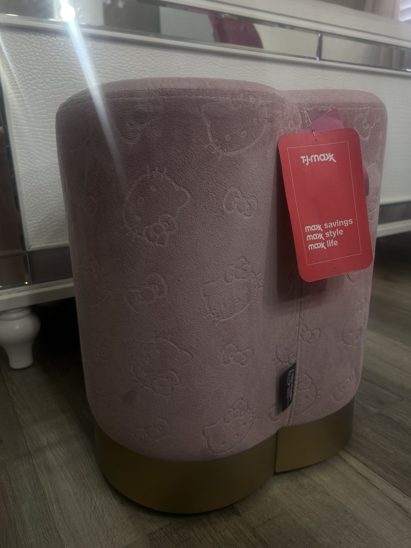 Hello Kitty Pink Heart Vanity Ottoman Stool Chair