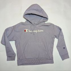 Champion Smoked Lilac Purple Embroidered Logo Hoodie Sweatshirt