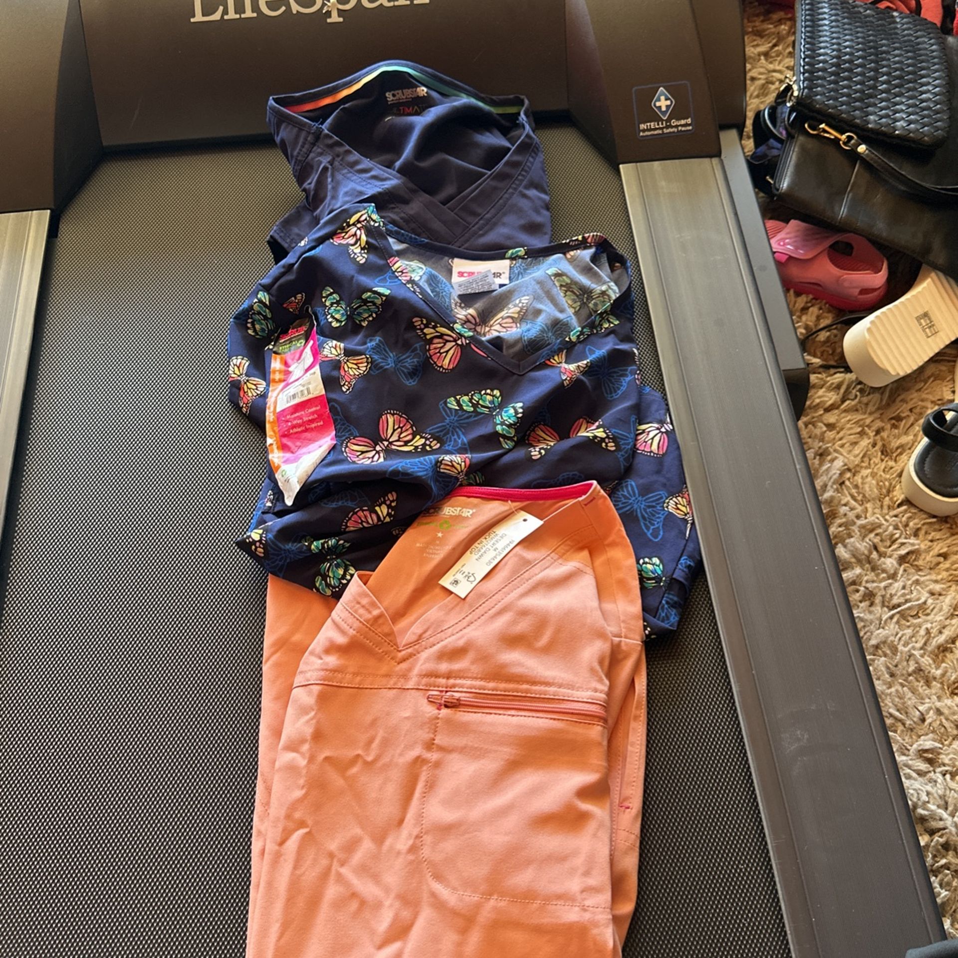 3 Medium Scrub Butterfly Tops