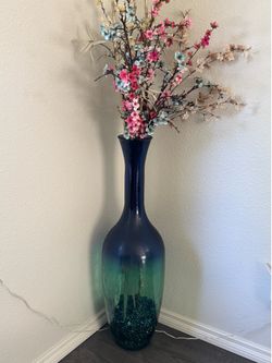 Tall glass vase